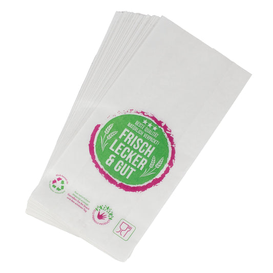 Bäckerfaltenbeutel, gebleicht Natron, Typ 428 15+7x42 cm