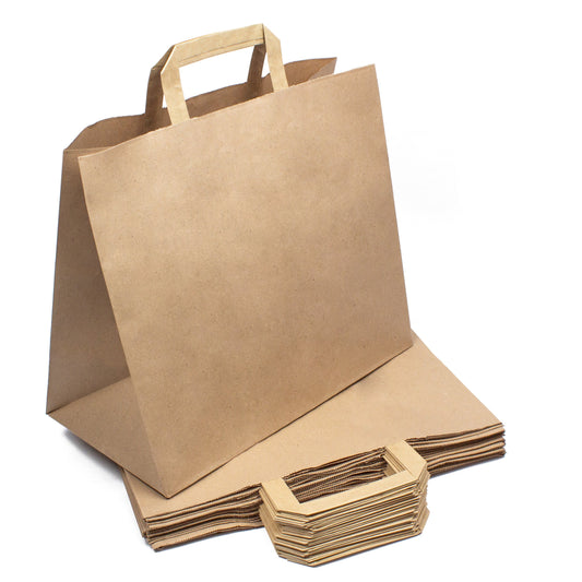 Papiertragetaschen, braun 32+17x27-29cm 250 Stück / Karton