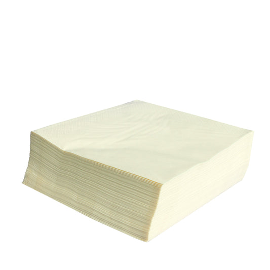 Bulkysoft Serviette 2-lagig 40x40 creme 1/4 Zellstoff / 100 Stk.